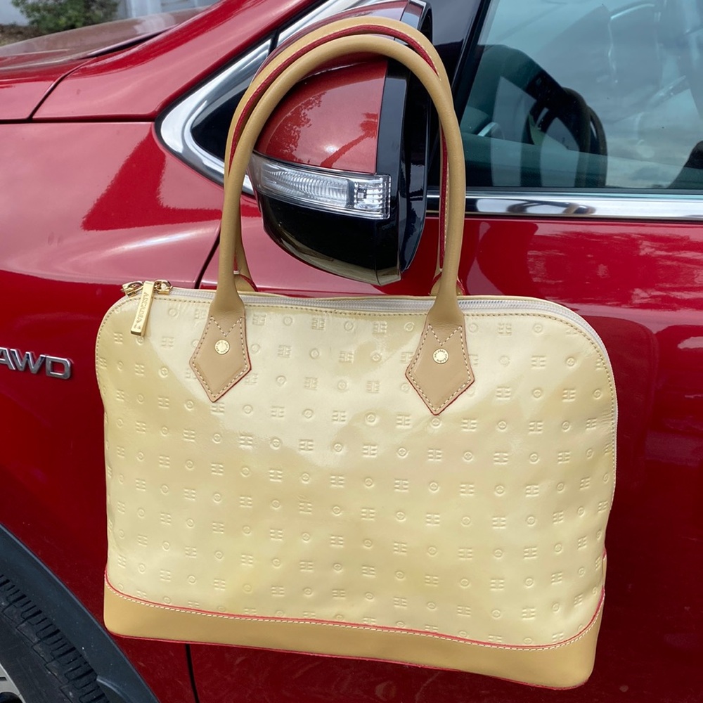 Arcadia for Spring! Patent leather Easter pastel Satchel purse in VG-EUC CLEAN!
